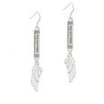 thumbnail image 1 of Large White Enamel Angel Wing - Always My Mother Bar French Earring, 1 of 1