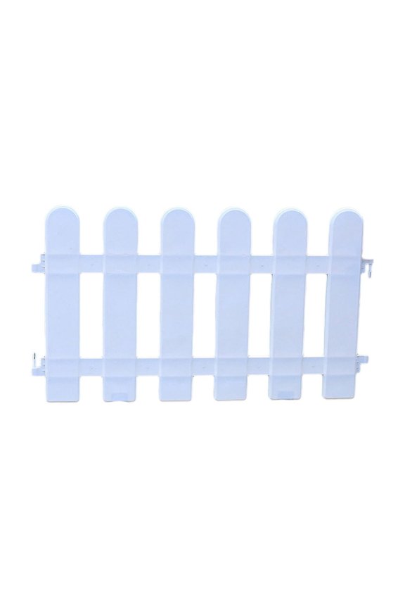 Large White Garden Fence Picket Panel, PVC Edging for Flower Beds Pathways, 19.69 x 11.81 Inches