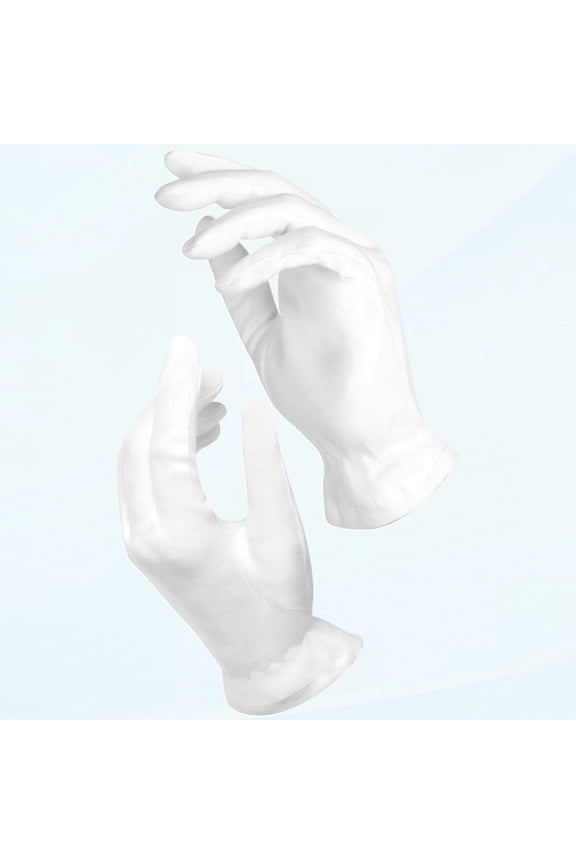Large White Gloves (10 Pairs) - Cotton Gloves for Eczema, Cotton Gloves for Dry Hands, White Cotton Gloves for Women, Spa Gloves, Lotion Gloves, Sleeping Gloves