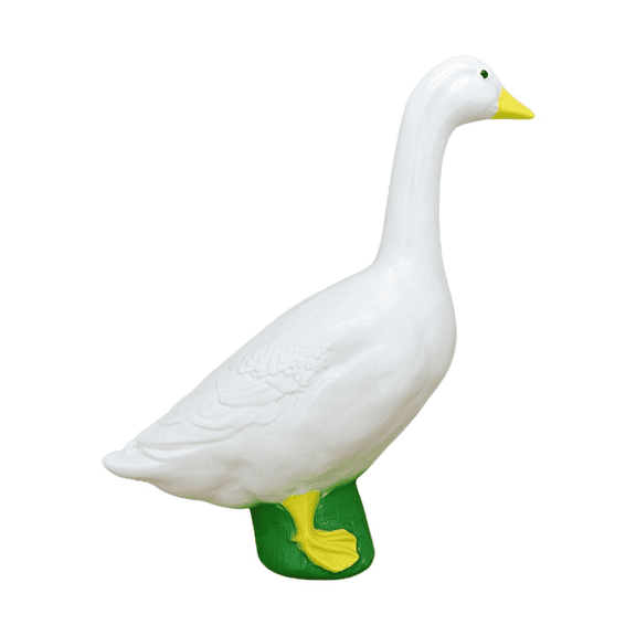 Large White Goose, Plastic Garden Décor, Vibrant And Clean Painted Goose Feet - Indoor Or Outdoor Decorative Figurine for Garden, Patio, Or Entryway Accent 18Cm