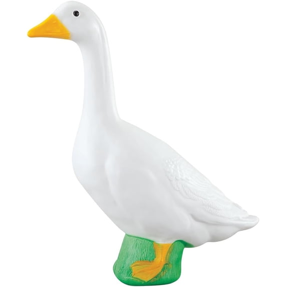 23" Large White Goose, Plastic Garden Décor, Vibrant and Clean Painted Goose Feet - Indoor or Outdoor Decorative Figurine for Garden, Patio, or Entryway Accent
