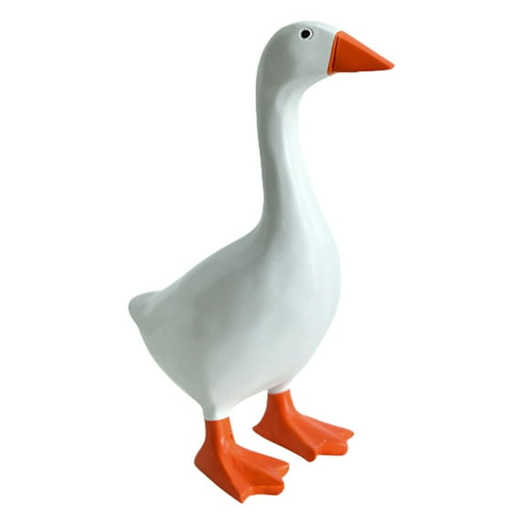 Large White Goose Statue Resin Porch Goose Garden Art Decor for Backyard Lawn Outside Decor Housewarming Gift 7 Inch