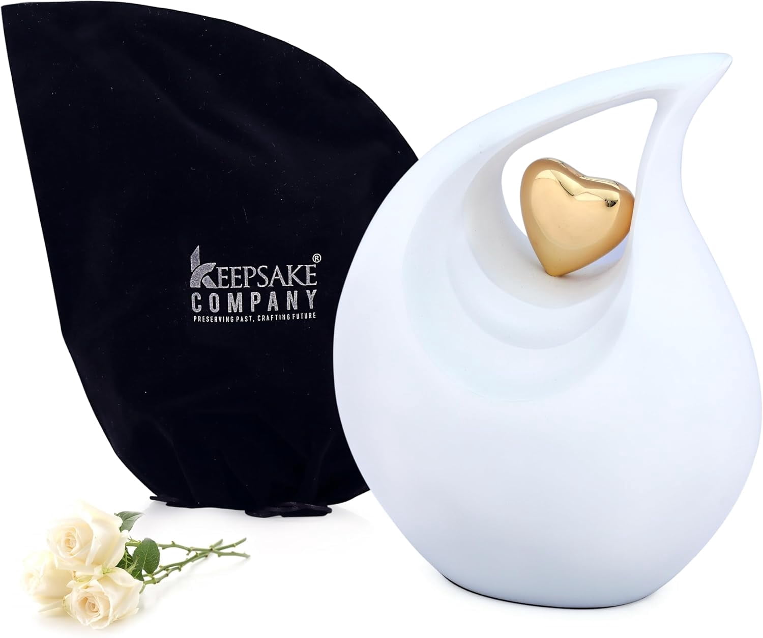 Keepsake Company Urn for Human Ashes, White Multicolor Aluminum, 10.5 x 7 x 5 in, Cremation Urns