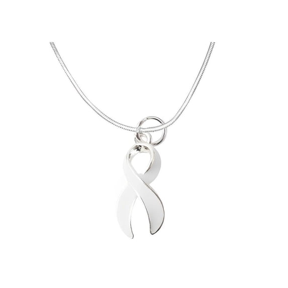 Large White Ribbon Necklaces