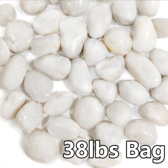 Large White River Rocks 38lbs, 2-3in Natural Polished Pebbles for Aquarium