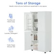 Large White Tall and Wide Bathroom Floor Storage with 4 Doors
