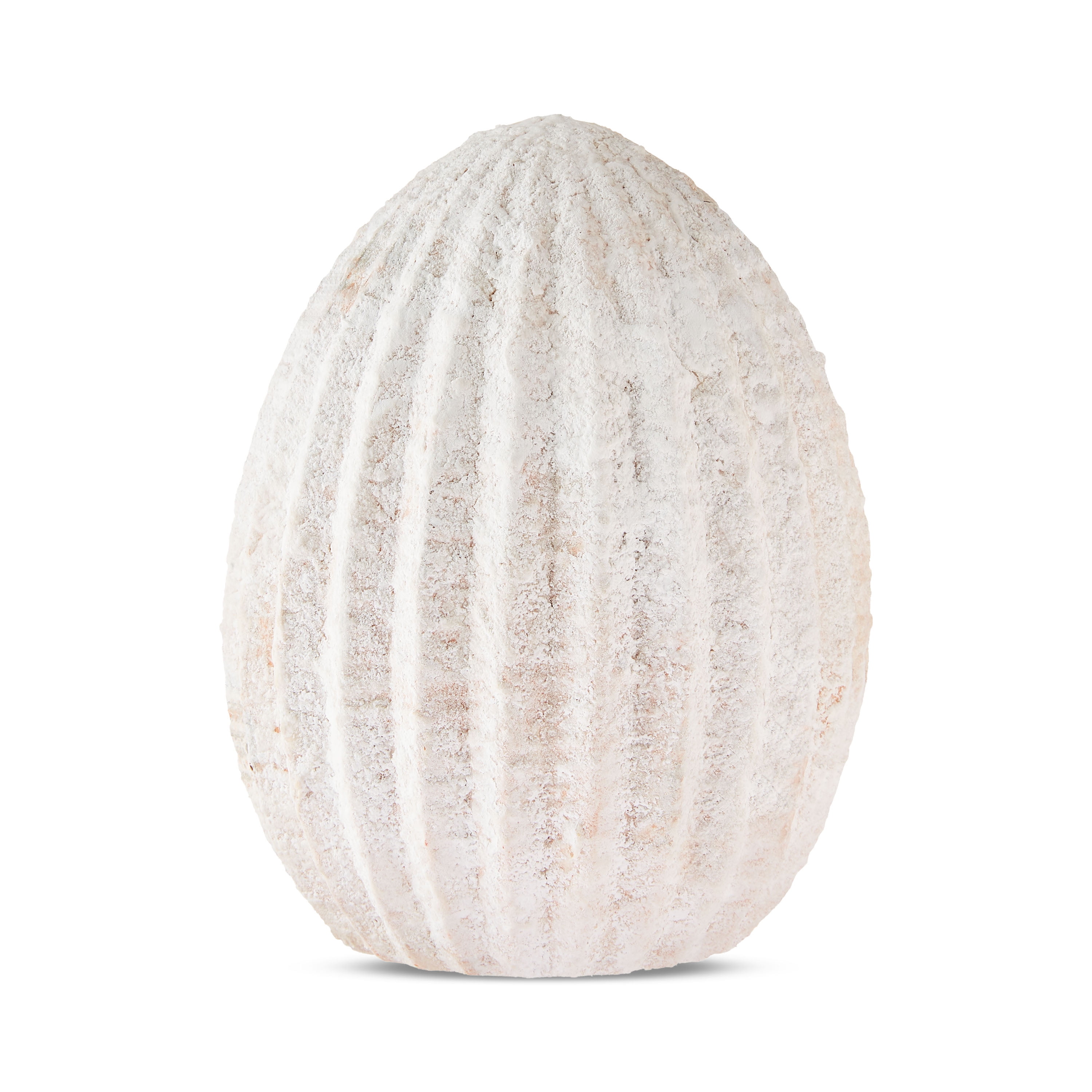 Easter White Large Teracotta Egg Decoration, 6.6 inch, by My Texas House
