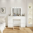 thumbnail image 1 of 1 Piece Contemporary Adjustable Mirror Vanity Table Set White, 1 of 6