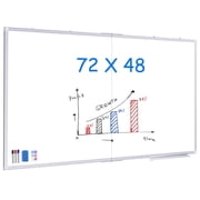 Large Whiteboard for Wall , 72"X48" Maxtek Magnetic White Board Dry Erase 6' x 4' Foldable Wall-Mounted Aluminum Frame for School, Classroom, Office & Home