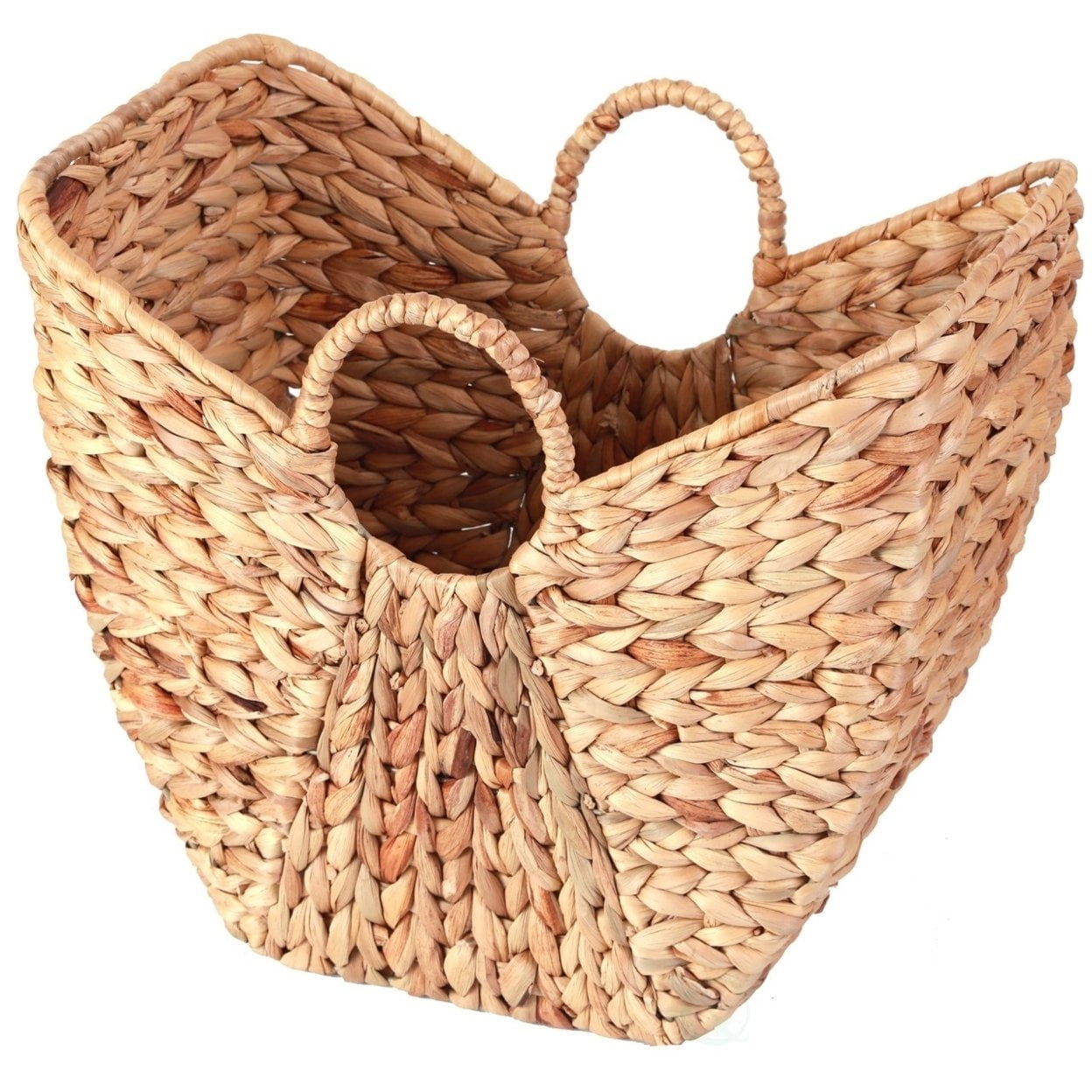 Large Natural Wicker Laundry Basket with Round Handles