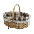 thumbnail image 1 of Large Wicker Picnic Basket with Handles,Handle Sturdy Woven Body with Removable and Washable Lining,Outdoor Camping,Gift Packing,Garden Picking, Storage, 1 of 6