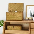 thumbnail image 1 of Large Wicker Storage Basket with Lid 29x19x12 Seagrass Laundry Hamper,Rattan Organizer Bin for Home Bathroom Bedroom Closet Toy Storage,Natural Fiber Decorative Basket 29*19*12, 1 of 6