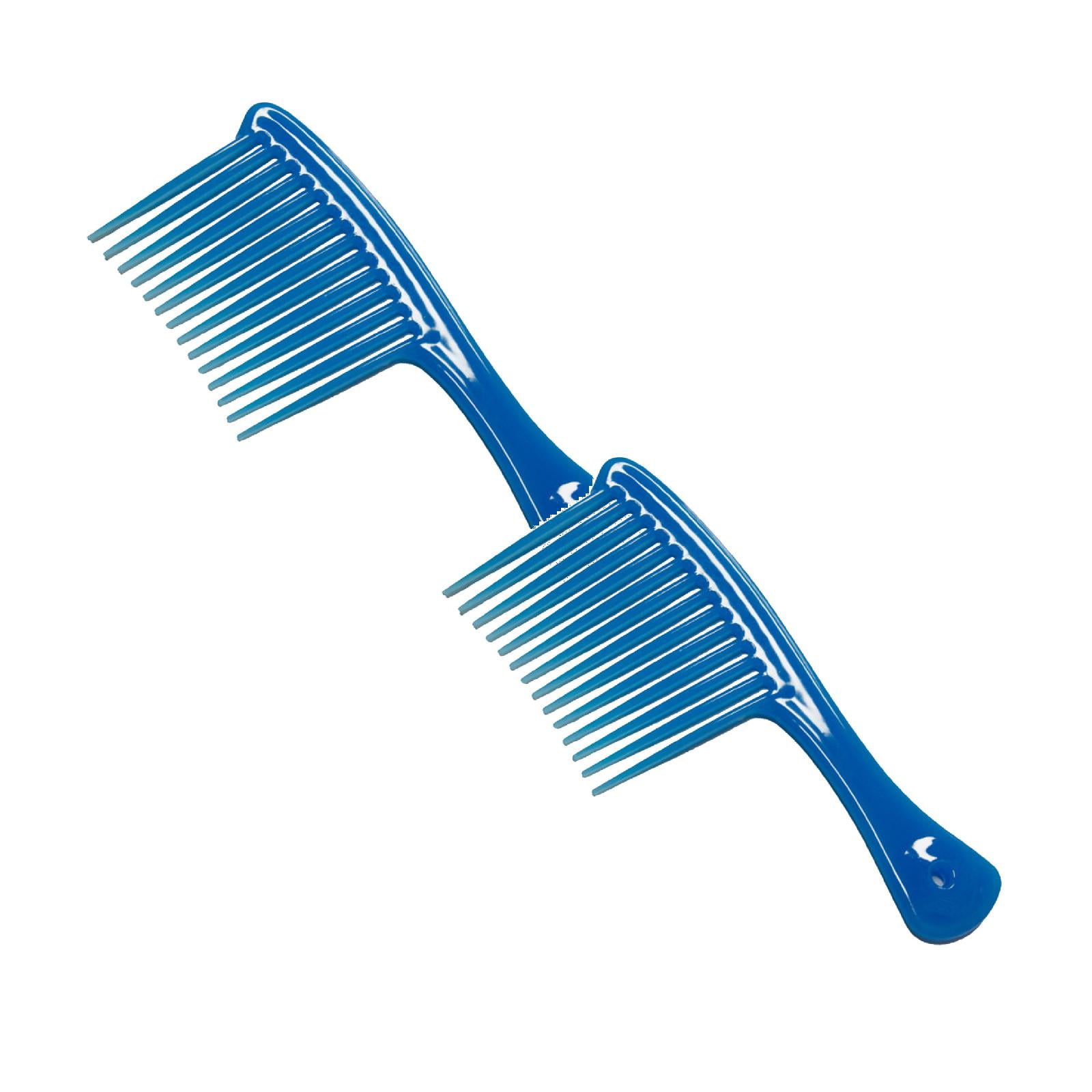 Large Wide Tooth Comb Handle Detangling Reduce Hair Loss Brush Tool Extra Wide Hair Color *2PCS