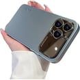 thumbnail image 1 of Large Window Frosted Phone case with Lens Film, All-Inclusive case, Simple Business, Anti-Drop and Anti-Abrasion, for iPhone 15 14 13 12 11 Pro Max Phone case (Blue,iPhone 14), 1 of 8