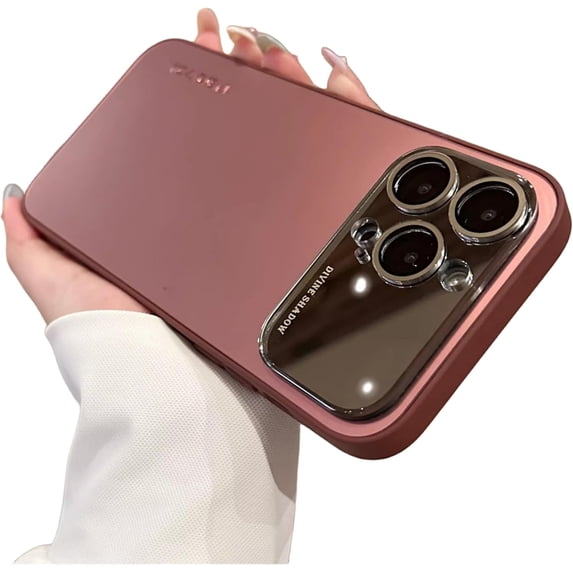 Large Window Frosted Phone case with Lens Film, All-Inclusive case, Simple Business, Anti-Drop and Anti-Abrasion, for iPhone 15 14 13 12 11 Pro Max Phone case (Burgundy,iPhone 12 Pro)
