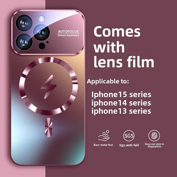 Large Window Lightning Wireless Magneticmatte Phone Case for iPhone15promax, iPhone15plus, iPhone15pro, iPhone14promax, iPhone14plus, iPhone14pro, iPhone13promax, iPhone12promax, iPhone11promax,