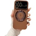 thumbnail image 1 of Large Window Magnetic Swivel Stand Phone Case, Hidden Stand, Frosted Soft Case, Drop Resistant and Wear Resistant, for iPhone 15 14 13 12 11 Pro Max Plus Phone Case (Claret Red,iphone 13), 1 of 8