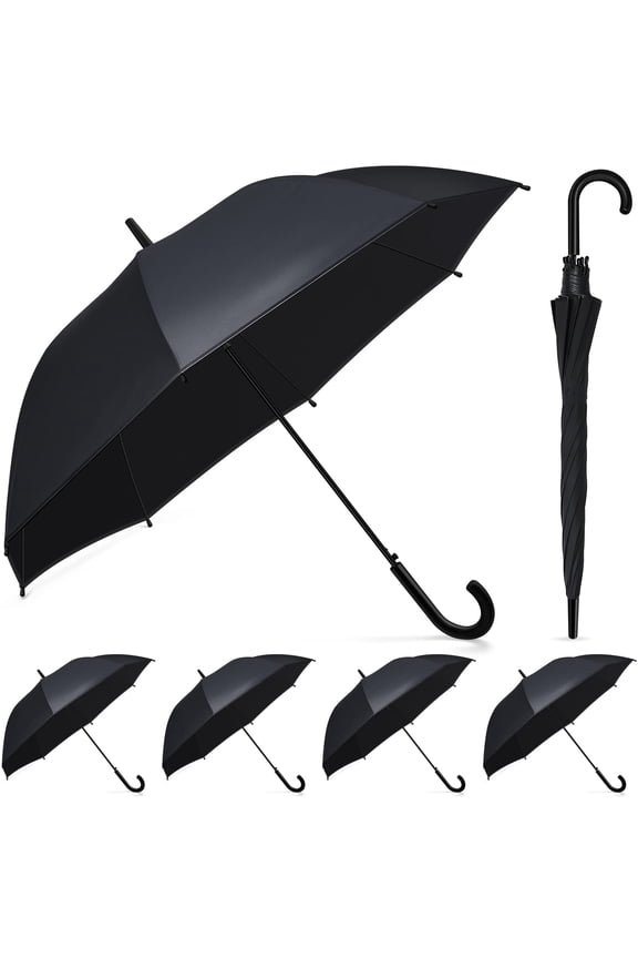 Large Windproof Bubble Stick Umbrella with J Hook Handle, Wedding Style