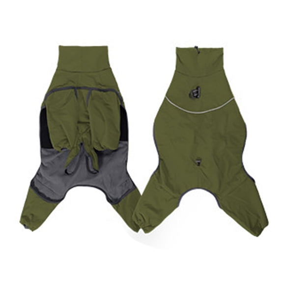 Large Windproof Four Legged Dog Coat with High Collar and Adjustable Leash Hook for Medium Big Outdoor Winter Wear