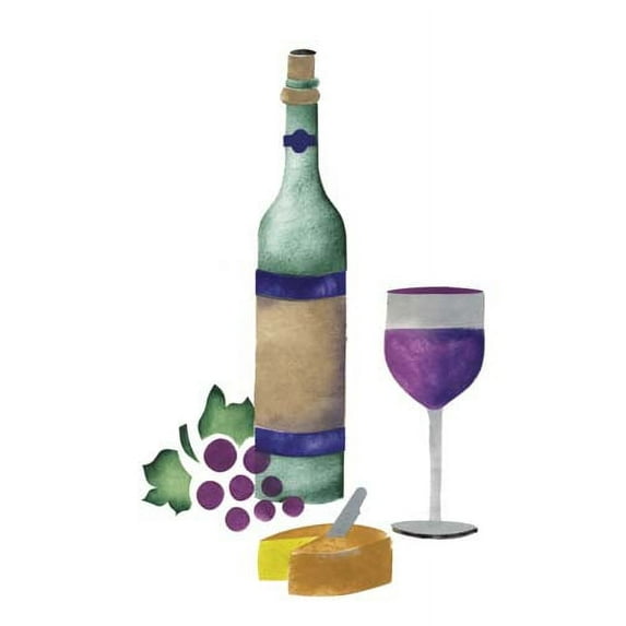 Large Wine and Cheese Wall Stencil SKU #019B by Designer Stencils