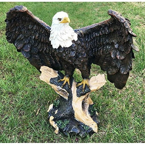 Large Wings Of Glory Perching Grand Bald Eagle On Tree Branch Statue Home Decor Figurine American Patriotic Gift For Lawyers Government Civil Servants Military Personels