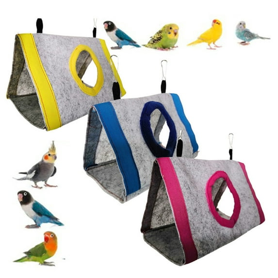 Large Winter Warm Bird Nest House, Fluffy Parrots Bird Bed for Cage Hanging Hammock Plush Shed Hut Hideaway Hut for Parakeets African Grey Cockatoos Cockatiels Lovebird