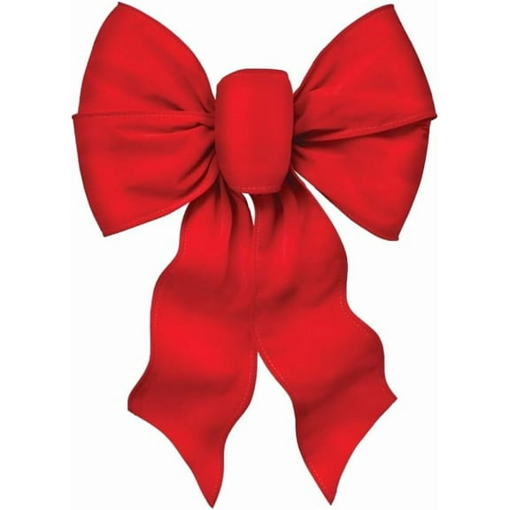 Large Wired Red Bow - 12" Wide by 18" Long - Christmas Wreath Bow - Great for Large Gifts - Indoor/Outdoor - Waterproof Velvet - Attachment tie