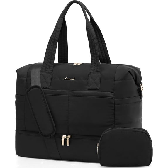 Large Women Travel Duffle Bag - Carry on Overnight Bag with Shoe Compartment and Toiletry Bag Weekend Travel Duffel Tote Bag Yoga Gym Bag with Wet Pocket Toiletry for Travel Trips Sport Hospital