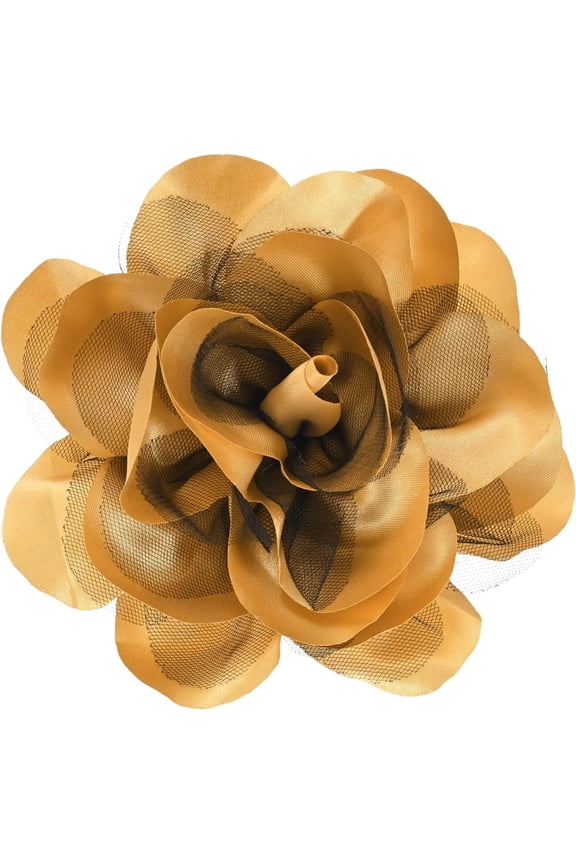 Large Women's Brooches Lapel Pin, Pins Dainty Satin Fabric Big Camellia Flower Hair Clip Dancer Pin Up for Hats/Parties/Clothes