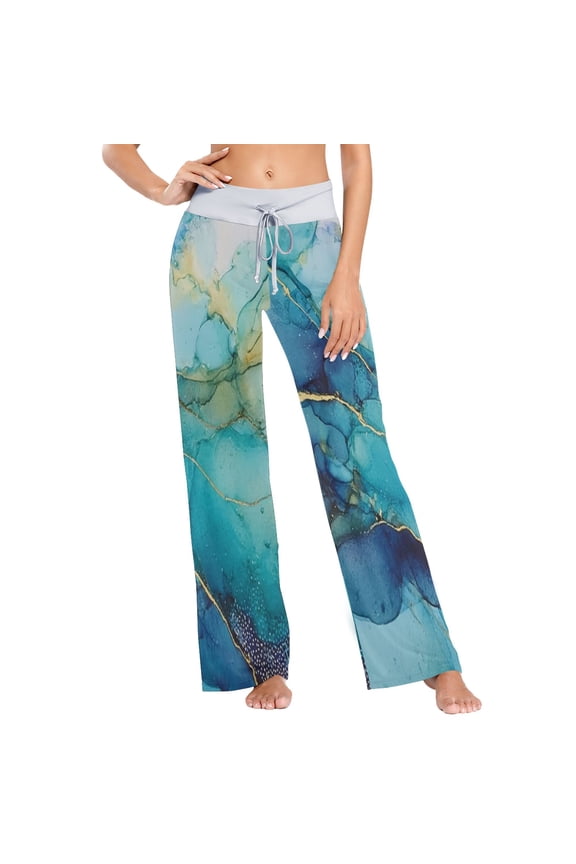 Large Women's Comfy Casual Pajama Pants Stretch Fabric Suitable for Yoga Pants Hippie Pants，The Best Holiday Gifts for Women Green Marble Pattern