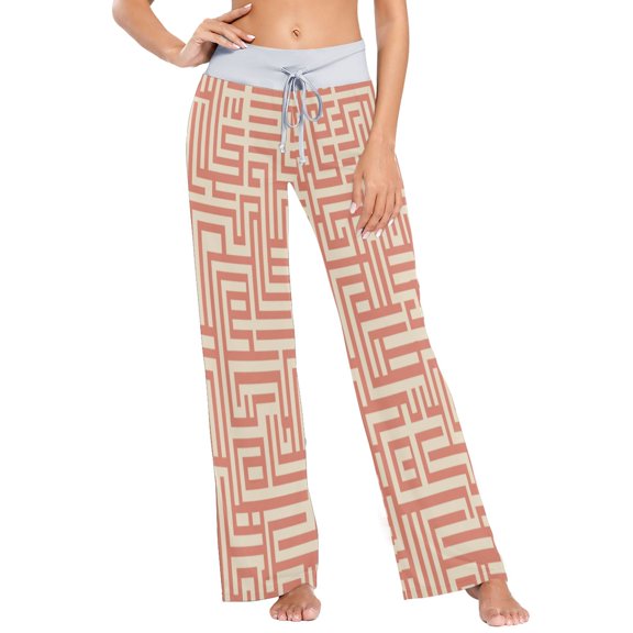 Large Women's Comfy Casual Pajama Pants Stretch Fabric Suitable for Yoga Pants Hippie Pants，The Best Holiday Gifts for Women Maze Pattern