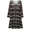 thumbnail image 1 of Large Womens Long Sleeve Brown Wavelength Print Tunic Tops Casual Loose Fitting Flowy Shirts Blouses, 1 of 4
