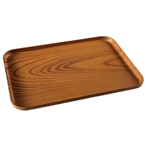Large Wood Grain Plastic Platter Tray Rectangular Serving Board For Parties Home Kitchen Table