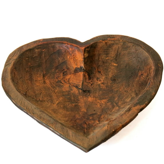 Large Wood Heart Dough Bowl