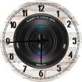 thumbnail image 1 of Large Wood Wall Clock 24 Inch Round Camera Wall Art Camera Zoom Lens Photography Round Small Battery Operated White, 1 of 4