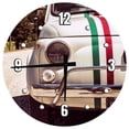 thumbnail image 1 of Large Wood Wall Clock 24 Inch Round Classic Italian Small Sports Car Round Small Battery Operated Wall Art, 1 of 4