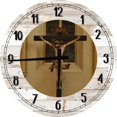 thumbnail image 1 of Large Wood Wall Clock 24 Inch Round Faith Wall Art Jesus on Cross Christian Round Small Battery Operated White, 1 of 4