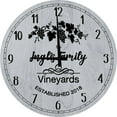 thumbnail image 1 of Large Wood Wall Clock 24 Inch Round Family Name Winery Grapes Round Small Battery Operated Gray Wall Art, 1 of 4