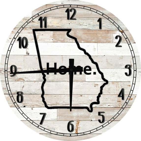 Large Wood Wall Clock 24 Inch Round Georgia Wall Art Georgia Peach Home Edition Round Small Battery Operated White