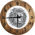thumbnail image 1 of Large Wood Wall Clock 24 Inch Round Lion Boho Grey Wall Art for Bedroom Round Small Battery Operated, 1 of 4