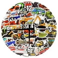 thumbnail image 1 of Large Wood Wall Clock 24 Inch Round Trucks Construction Emergency Cars Equipment Sticker Collection Round Small Battery Operated Wall Art, 1 of 4