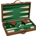 thumbnail image 1 of Queensell 15 Inch Backgammon Set for Adults, Faux Suede Leather Backgammon Board Game with 32 Pieces, Dice Cups, Travel Backgammon Set, 1 of 9