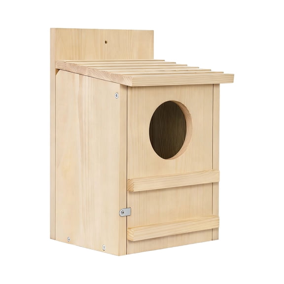 Large Wooden Bird Feeder Shelter Tree Mounted Feeding Station For Garden Backyards Owl Parrots Habitat Nesting House