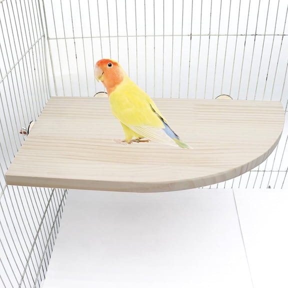 Large Wooden Bird Stand Perch Platform, Compatible with Parrots, Cockatiels & Small Animals