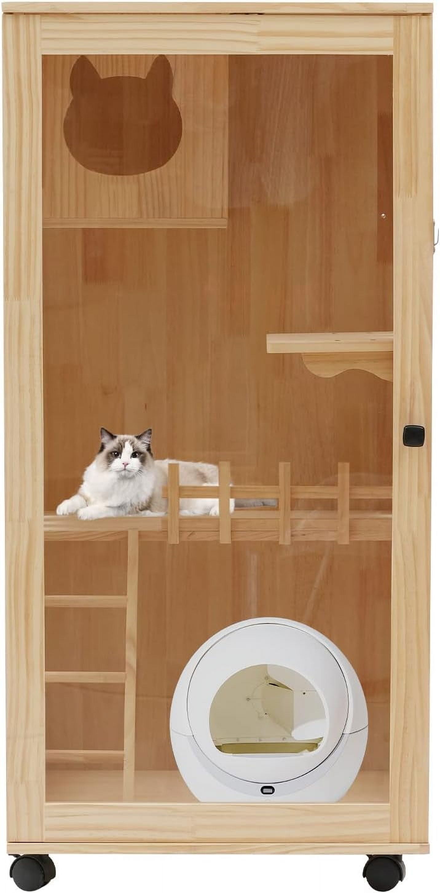 Photo inspiration: Large Wooden Cat House For Cats Multi Feature Cat Condo Photo Inspiration