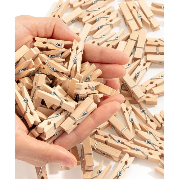 Large Wooden Clothes Pins, 2.9 Inch, 50 Pack, Natural Wood Clips for Crafts, Classroom Projects, Hanging Photos, Chip Bags, Decoration, Rust Resistant Spring