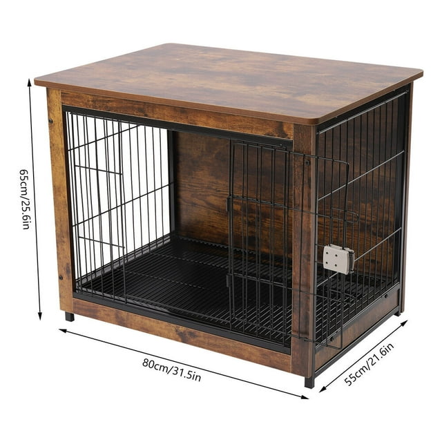 Large Wooden Furniture Dog Kennel End Table Indoor Heavy Duty Dog Crate