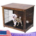 Large Wooden Furniture Dog Kennel End Table Indoor Heavy Duty Dog Crate