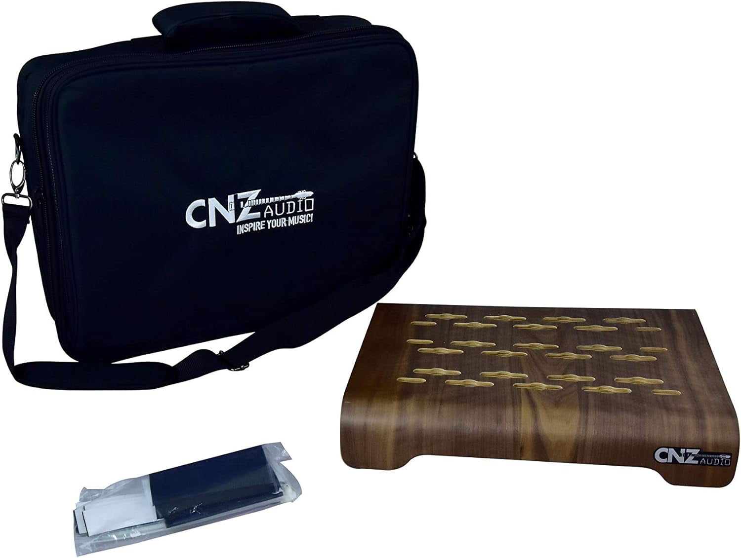 Large Wooden Pedalboard For Guitar Effects Pedals, Padded Case With