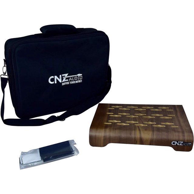 Large Wooden Pedalboard For Guitar Effects Pedals, Padded Case With